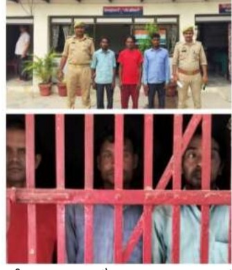 वारंट में वांछित तीन अभियुक्तों को, रामपुर पुलिस ने दबिश देकर किया गिरफ्तार 
