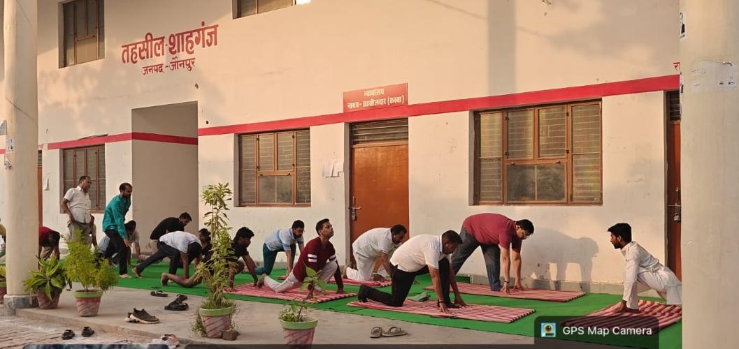 शाहगंज में योग की गूंज, हजारों लोगों ने किया सामूहिक योगाभ्यास